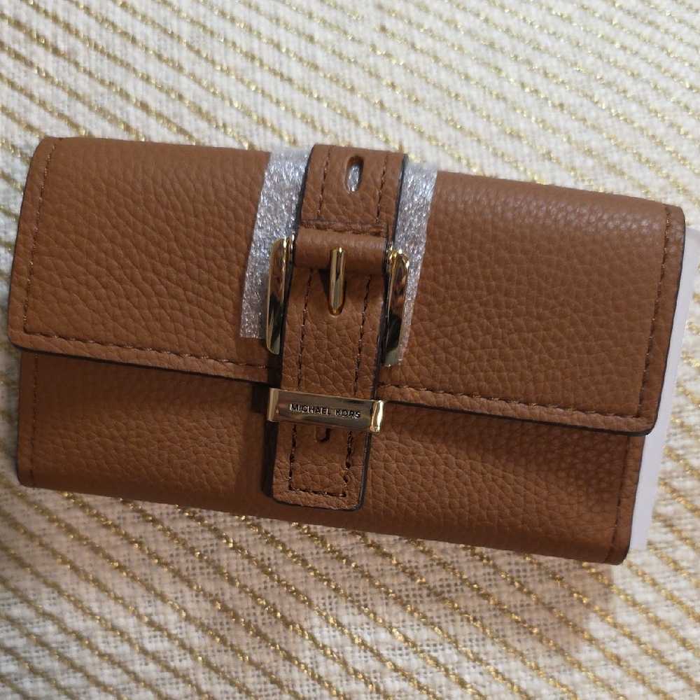 Michael Kors Brown Leather Buckle Wallet